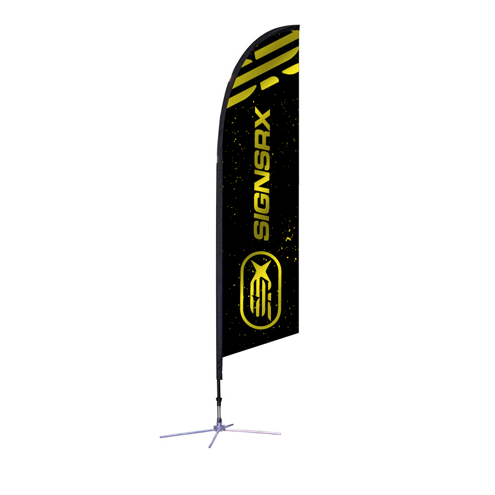 Custom USAW 10.5ft angled feather flag for fitness events