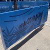 Printed crowd control banner for outdoor events