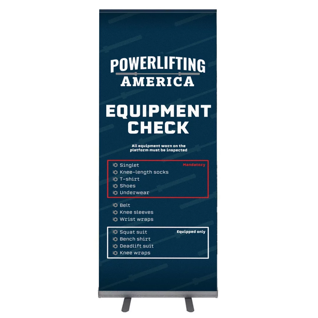 Powerlifting America Equipment Check Retractable Banner
