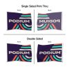 Flag printed with your custom logo, ideal for both outdoor poles and indoor spaces