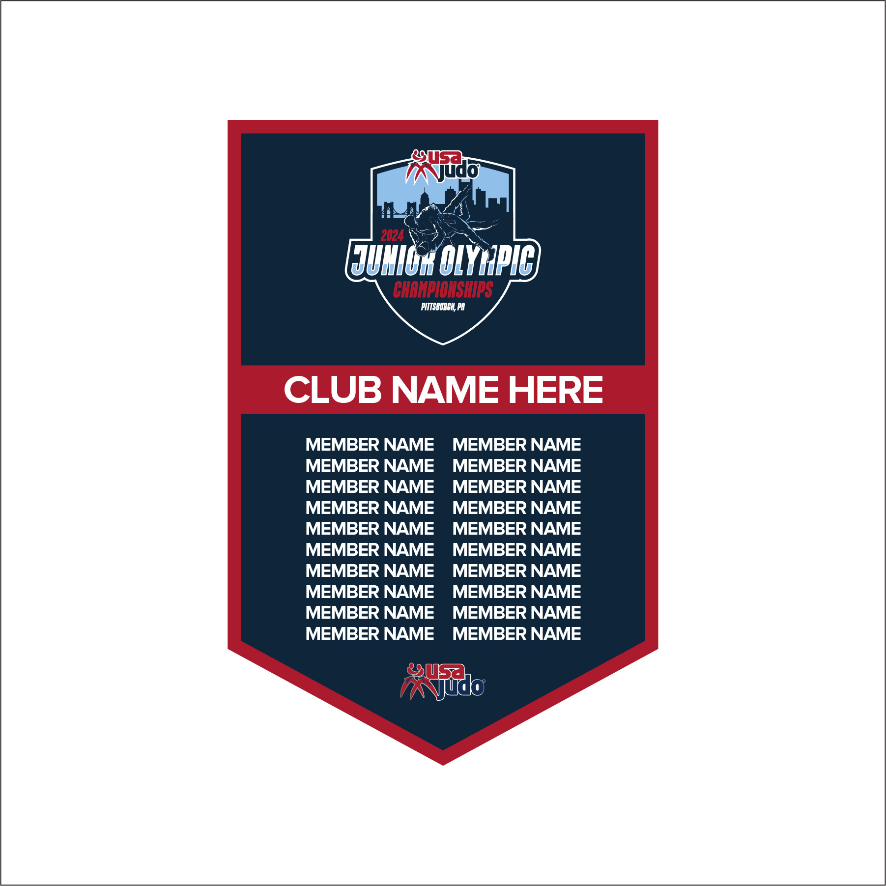 USA Judo Awards Pennant Banner