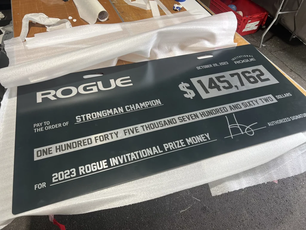 Custom branding signage for the Rogue Invitational.