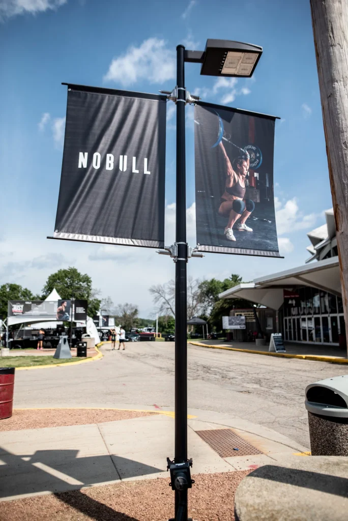 NOBULL CrossFit Games branded banners for athletes