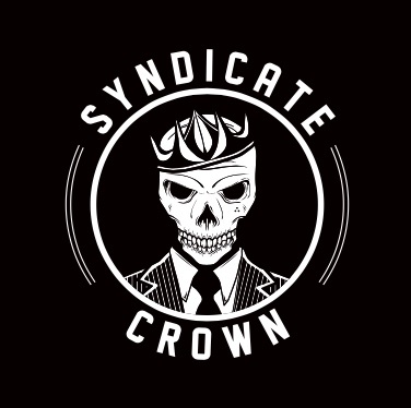 Syndicate Crown event banner with crown graphic and black background