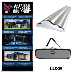 Luxe Retractable Banner Stand with vinyl graphic