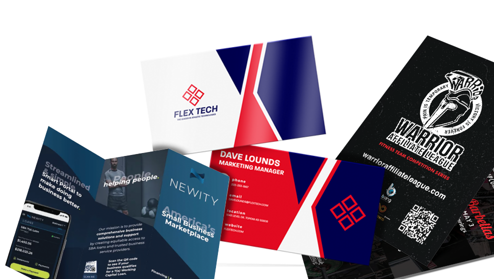 Custom printed cards and flyers for promotional marketing