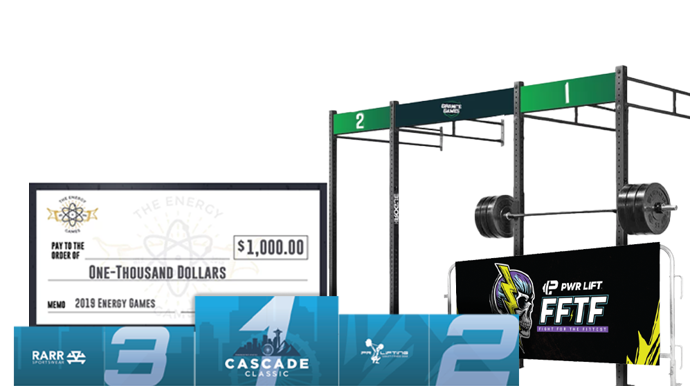 Custom competition signage with bold graphics for event branding